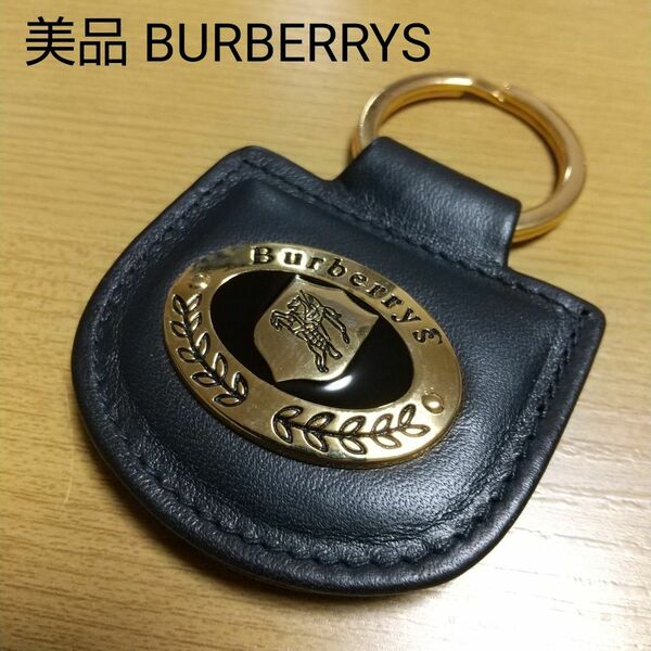 美品 BURBERRYS レア物 希少品 レザー キーホルダー 男女兼用 イタリア製