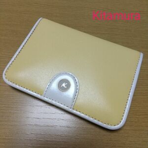 美品 Kitamura キタムラ パスケース 定期入れ ツートンカラー イエロー