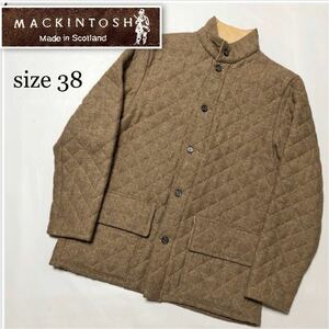 ■良品■MACKINTOSH マッキントッシュ　キルティングジャケット　ウール100% 中綿　size38 スコットランド製 八木通商　ベージュ