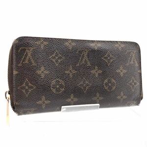 LOUIS VUITTON ルイヴィトン　モノグラム　ジッピーウォレット ラウンドファスナー　PVC×レザー フランス製　刻印あり　ブラウン