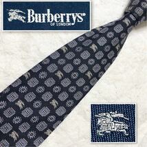 ■美品■希少デザイン■Burberrys バーバリー　ネクタイ　ホースマーク　宝石　ジュエリー　総柄　シルク100% ビジネス_画像1