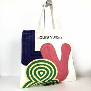 ■美品■非売品■LOUIS VUITTON ルイヴィトン　ノベルティトートバック　ルイヴィトン展覧会限定品　キャンバス　ホワイト×マルチカラー