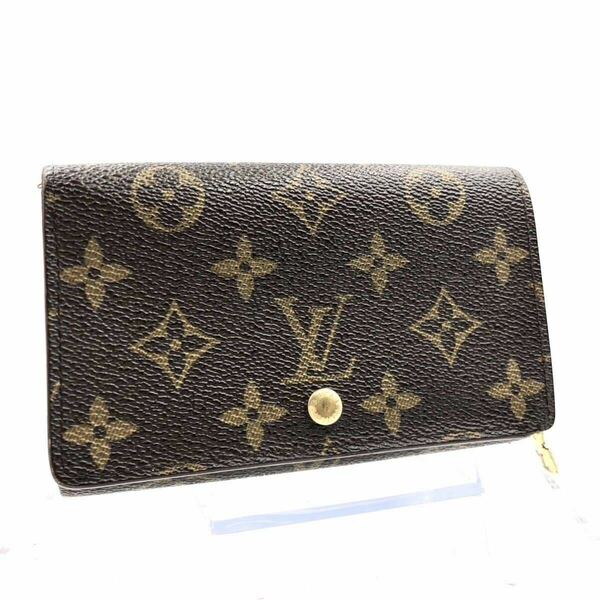 ■美品■LOUIS VUITTON ルイヴィトン　モノグラム　ポルトフォイユ　トレゾール　二つ折り財布　PVC×レザー　フランス製　刻印あり