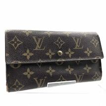 LOUIS VUITTON ルイヴィトン　モノグラム　ポルトトレゾール　インターナショナル　三つ折り長財布　フランス製　刻印あり　ブラウン_画像1