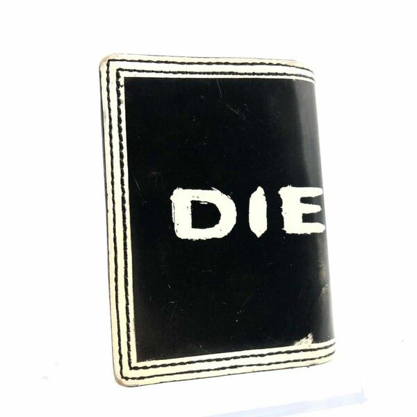 DIESEL ディーゼル　パスケース　名刺入れ　カードケース　コインケース　ロゴ文字　レザー　ブラック　シルバー金具