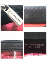 ■美品■BURBERRY バーバリー　ビニールポーチ　ノバチェック　シャドーホース　イタリア製　ピンク×ブラック_画像7