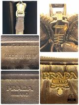 PRADA プラダ　ギャザー　ロゴ金具　ラウンドファスナー　長財布　イタリア製　レザー　ゴールド_画像9