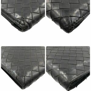 Bottega Veneta ボッテガヴェネタ イントレチャート 二つ折り財布 カーフスキン レザー イタリア製 ブラック タグありの画像5