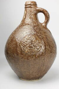 359 塩釉　ドイツ製酒瓶 髭徳利　18世紀から19世紀　施釉陶器　珍品