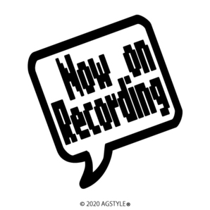 ゆうパケット送料無料 ゲーム風 吹き出しメッセージ Now on Recording オリジナルカッティングステッカー アメ車 ヨーロッパ車 REC 録画