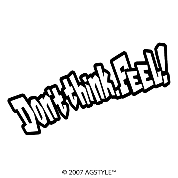 ゆうパケット送料無料 Dont think.Feel! オリジナル カッティングステッカー 名言 考えるな 感じろ SUV 4WD 四駆女子 アウトドア クロカン