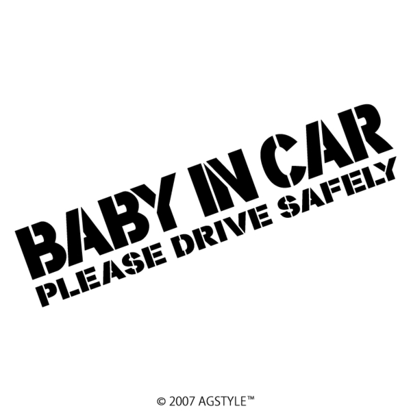 ゆうパケット送料無料 BABY IN CAR ステンシル風 オリジナル カッティングステッカー 赤ちゃんが乗っています 安全運転お願いします サイン