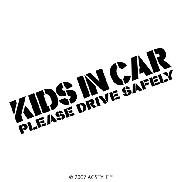 ゆうパケット送料無料 KIDS IN CAR ステンシル風 オリジナル カッティング ステッカー 子供が乗っています キッズインカー サイン