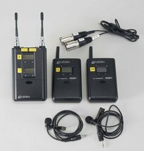 ２CH ワイヤレスマイク AZDEN 325UPR 35BT 2個 ラベリアマイク ミキサー付き DUAL UHF レシーバー トランスミッター_画像1