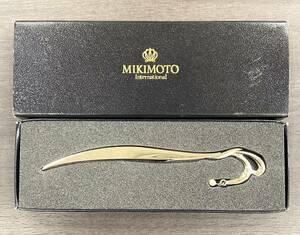 A#5671 MIKIMOTO ミキモト しおり パール付き ブックマーク 18-8 箱付き 現状品