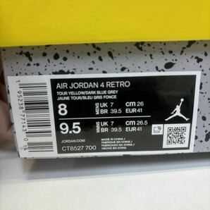 NIKE AIR JORDAN 4 Tour Yellow CT8527-700 size 8 ナイキ エアジョーダン4 AJ4 ツアーイエロー 26cm スニーカー ハイカット ストリートの画像6