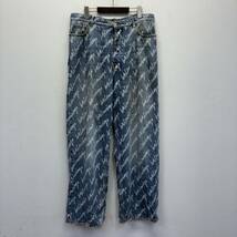 Balenciaga All Over Logo Large Fit Trousers Denim Pants バレンシアガ オールオーバーロゴ ラージ フィット トラウザーズ size M_画像1