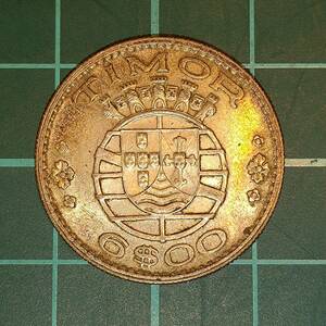 【1円スタート】ポルトガル領ティモール　6エスクード銀貨　1958年