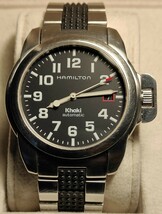 送料無 希少 竜頭ガード Hamilton khaki DATE auto ハミルトン カーキ デイト オートマチック 自動巻き 腕時計 ジャズマスター Jazz master_画像3