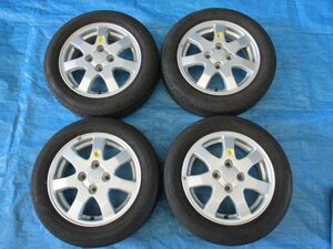 ※4本※14インチ●ダイハツ純正 ホイール●155/65R14●14×4.5J +45●ハブ径54mm●4H PCD100●21年 4～6分山BSタイヤ●ムーヴ等●中古