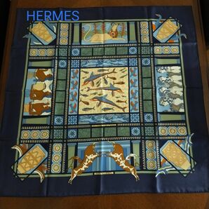 【即決価格】 HERMES スカーフ カレ 90 ミノス王の秘密 LES SECRETS DE MINOS シルク100% 未使用