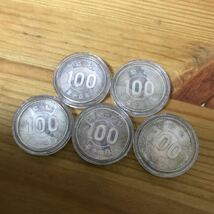 稲100円　銀貨　昭和34年　5枚　　_画像1