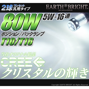 2球)T10/T16⊿CREE 80WハイパワークリスタルLED キューブ ノート ティーダ デイズ