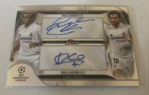 2023 Topps Finest UCL & UEL ロベルト・カルロス Roberto Carlos / ルイス・フィーゴ Luis Figo Dual 直筆サインカード Auto