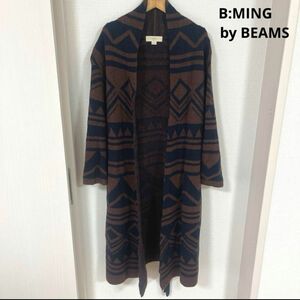 【1087】B:MING by BEAMS ニットロングコート ロングカーディガン 古着