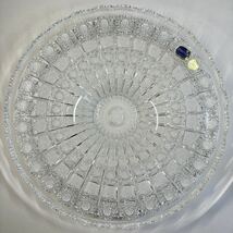 美品 ボヘミア BOHEMIA クリスタルガラス ハンドカット プレート 大皿 直径35cm コンポート 盛皿 共箱 付属 ボヘミアガラス _画像6