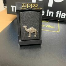 ZIPPO ジッポー CAMEL BLACK CRACKLE キャメル ブラッククラックル BIG METAL ビッグメタル貼り 1998年製 未使用_画像1