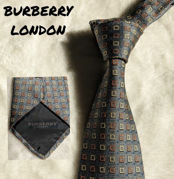 【美品】BURBERRY LONDON　バーバリー　ネクタイ　シルク100％