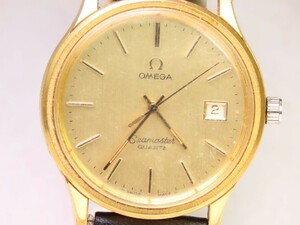 ■♪価格高騰!資産価値！稼働電池新品メンズビンテージ高級超レア！ OMEGA オメガ Seamasterシーマスターデートクオーツベルト新品尾錠純正