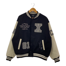 XLARGE エクストララージ 101234021009 OG LOGO VARSITY JACKET ロゴ バーシティ ジャケット レザージャケット スタジャン XL ブラック_画像1