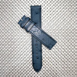 ⑰ エルメス時計 純正ストラップ20mm-20mm 時計ベルト オーストリッチブルーグレーの画像1