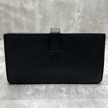 【極美品 マチ有り】エルメス HERMES ベアンスフレ 長財布 二つ折り ヴォーエプソン レザー H金具 ゴールド金具 メンズ ビジネス ブラック_画像3