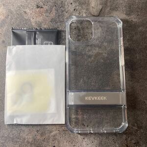 2307402☆ KEVKEEK iPhone 13 と互換性がある ケース クリア【メタル キック スタンド付き】 3WAY置き【9Hカメラレンズ保護フィルム 付き】