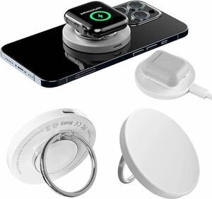 2316285☆ 2024 NEW 3 in 1 ワイヤレス充電器 Magsafe対応 AirPods Apple Watch充電器 ホルダー グリップ スタンド マグセーフ 充電器