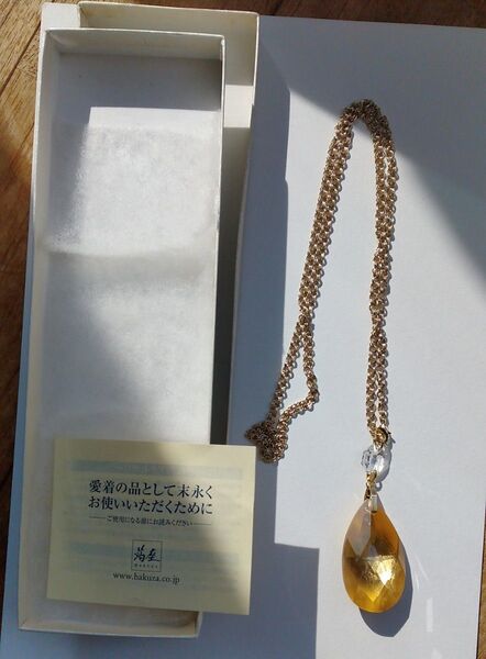 HAKUZA 箔座 金箔 ネックレス レア ラインストーン