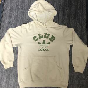 club adidas クラブ アディダス デサント パーカ フード スウェット オフホワイト 70s 80s ビンテージ ヴィンテージ トレフォイルロゴ 