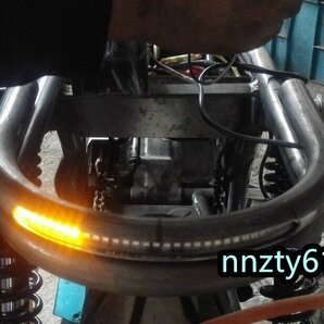 ユニバーサル レトロバイク カフェレーサーシートフレームフープ LED テールランプ ブレーキライト シグナル OKD612の画像5