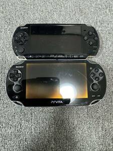 【psvita pch1000.psp-3000SONY ソニー プレイステーションポータブル ヴィータ Vita 2台まとめ売りジャンク動作未確認1円スタート中古品