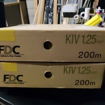 未使用 2024年製 フジクラ ダイヤケーブル KIV 1.25Sq 黄色　2巻　FDC 400ｍ ケーブル 電線 KIV1.25 m㎡　_画像2