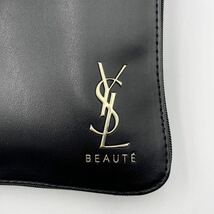 1円【新品未使用】YVES SAINT LAURENT YSL イヴサンローラン セカンドバッグ クラッチバッグ ロゴ 本革 メンズ ゴールド金具_画像4