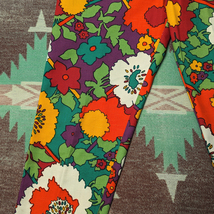 花柄 総柄 【ピーターマックス調】 60s70s Flower Print Pants 60年代 スリム テーパード パンツ ヒッピー ポップアート ビンテージ 70年代_画像7