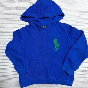 Polo Ralph Lauren ポロラルフローレン パーカー キッズ4T 110 ブルー　男の子　ブルー　ワッフル