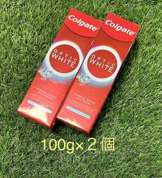 ※２個セット　新パッケージ　コルゲート　Colgate 100g オプティックホワイト プラスシャイン　ホワイトニング 歯磨き粉 送込