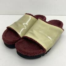 Sue UNDERCOVER エナメル ボア シャークソール サンダル XXSサイズ スーアンダーカバー 異素材 スリッパ 靴 archive 1695_画像1
