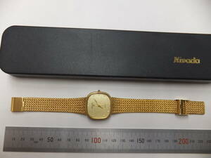 NIVADA ニバダ N-24001SP メンズ腕時計クォーツウォッチ GP　12P石（ダイヤ？）付き　ジャンク
