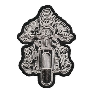 W-22【 アイロンワッペン 】 刺繍ワッペン アップリケ リメイク バイク BIKE ゴリラ gorilla アイロンワッペン patch パッチ